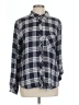 Le Lis 100% Rayon Plaid Black Long Sleeve Button-Down Shirt Size L - photo 1