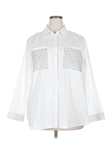 Cato 3/4 Sleeve Button-Down Shirt (view 1)
