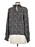Gap 100% Rayon Animal Print Black Long Sleeve Blouse Size M - photo 2