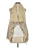 Double Zero 100% Polyester Ivory Tan Faux Fur Vest Size S - photo 1