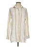 Billabong Stripes Ivory Long Sleeve Button-Down Shirt Size S - photo 1