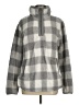 Cozy Sherpa 100% Polyester Checkered-gingham Gray Pullover Sweater Size M - photo 1
