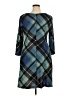 Connected Apparel Argyle Teal Casual Dress Size 14 - photo 2