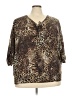 Lena Animal Print Brown 3/4 Sleeve Blouse Size 22 - photo 1