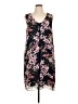 Connected Apparel 100% Polyester Floral Black Casual Dress Size 16 - photo 1