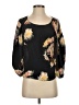 Lil 100% Silk Black 3/4 Sleeve Silk Top Size 4 - photo 1