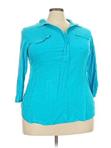 Cato 3/4 Sleeve Button-Down Shirt (view 1)