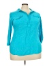 Cato Teal 3/4 Sleeve Button-Down Shirt Size 22 - 24 - photo 1