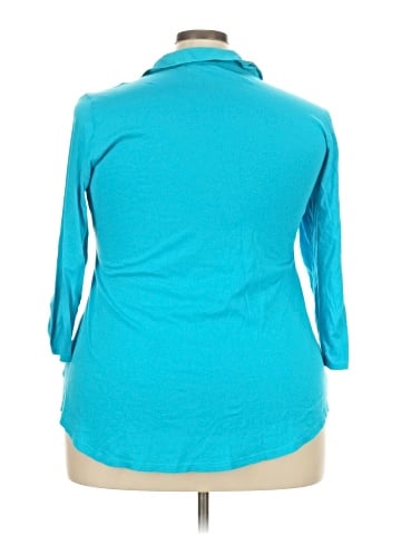 Cato 3/4 Sleeve Button-Down Shirt (view 2)