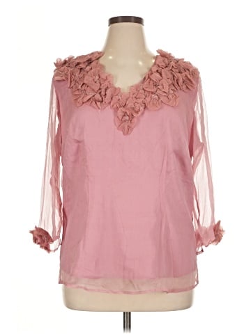 Carole Little 3/4 Sleeve Silk Top (view 1)