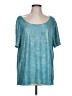 H&M 100% Polyester Teal Short Sleeve Top Size L - photo 1