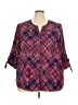 Catherines 100% Polyester Purple 3/4 Sleeve Blouse Size 3XWP - photo 1