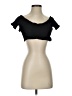 Nasty Gal Inc. 100% Polyester Black Short Sleeve Top Size 4 - photo 1