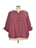 Catherines 100% Polyester Burgundy 3/4 Sleeve Blouse Size 3XWp - photo 1