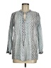 Dolma Chevron-herringbone Silver Long Sleeve Blouse Size M - photo 1