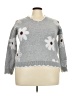 Unbranded 100% Polyester Floral Gray Pullover Sweater Size 3X - photo 1