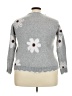 Unbranded 100% Polyester Floral Gray Pullover Sweater Size 3X - photo 2