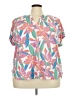 Lane Bryant Tropical Pink Short Sleeve Blouse Size 22 - 24 Plus - photo 1