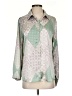 Illa Illa 100% Polyester Color Block Green Long Sleeve Blouse Size S - photo 1