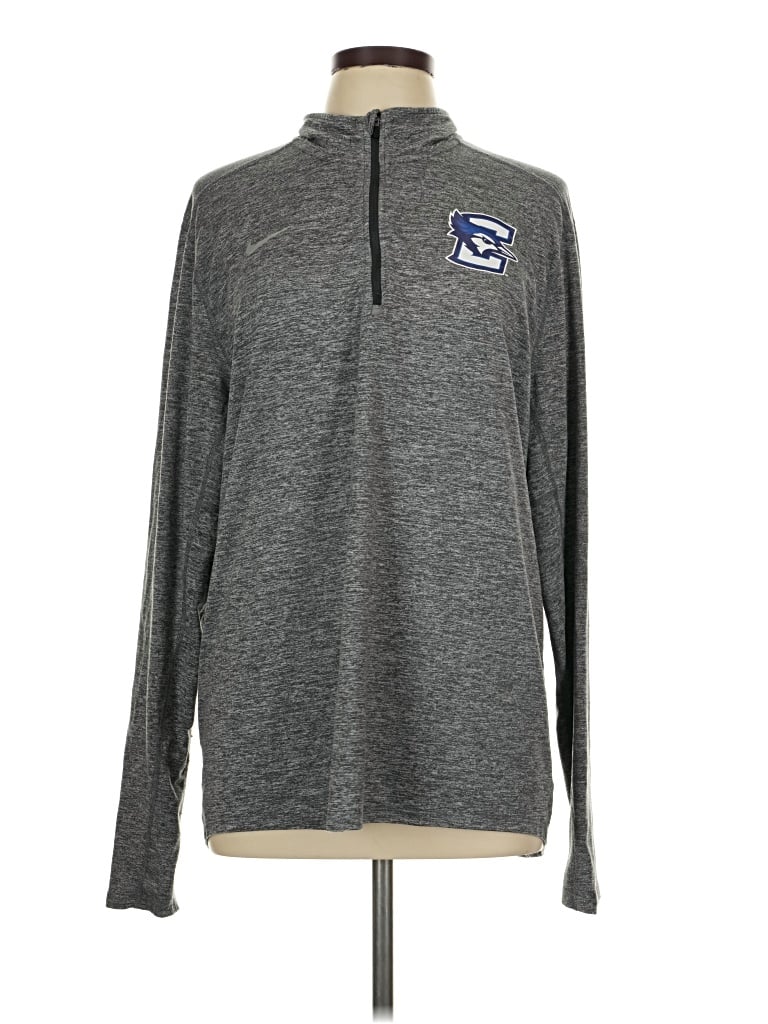 Pre-owned Nike Long Sleeve Polo Shirt In Gray