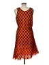 Unbranded Print Orange Cocktail Dress Size L (estimated) - photo 2