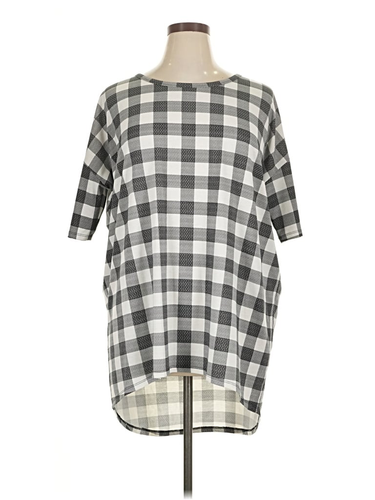 Pre-owned Lularoe 3/4 Sleeve T-shirt In Gray