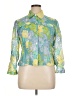 Ruby Rd. Floral Green 3/4 Sleeve Button-Down Shirt Size 14 (petite) - photo 1