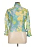 Ruby Rd. Floral Green 3/4 Sleeve Button-Down Shirt Size 14 (petite) - photo 2