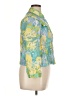 Ruby Rd. Floral Green 3/4 Sleeve Button-Down Shirt Size 14 (petite) - photo 4