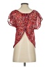 Xhilaration 100% Polyester Red Short Sleeve Blouse Size S - photo 2