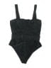 Devon Windsor Tweed Black One Piece Swimsuit Size L - photo 1