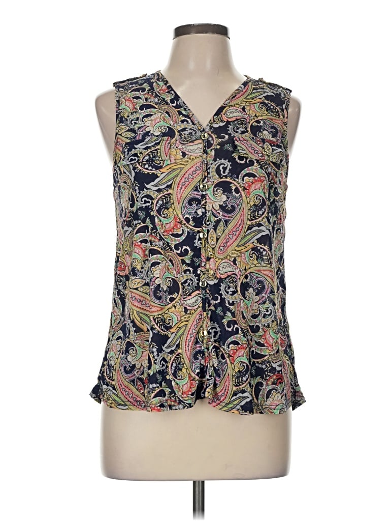Pre-owned Ember Sleeveless Blouse In Blue