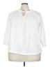 North Style 100% Cotton White 3/4 Sleeve Blouse Size 3X - photo 1