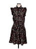 Dex 100% Polyester Print Black Casual Dress Size M - photo 1