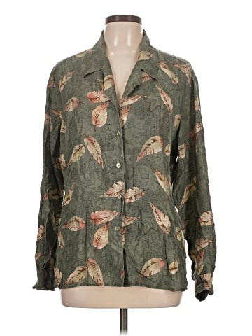 DressBarn Long Sleeve Silk Top (view 1)