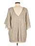 Studio M Metallic Silver 3/4 Sleeve Blouse Size M - photo 2