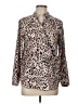 Unbranded 100% Polyester Animal Print Tan Long Sleeve Blouse Size L - photo 1