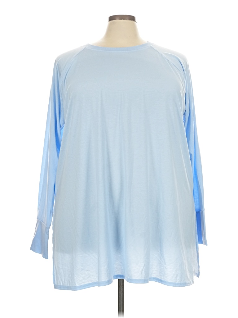 Pre-owned Tek Gear Long Sleeve Top Blue Crew Neck Tops