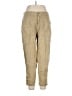 Wrap 100% Linen Solid Tan Linen Pants Size 14 - photo 1