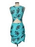Unbranded Tropical Teal Cocktail Dress Size L - photo 2