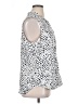 Ann Taylor 100% Polyester Animal Print White Sleeveless Blouse Size XL - photo 4