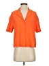 Express 100% Recycled Polyester Orange Short Sleeve Blouse Size XS - photo 1