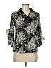 Unbranded 100% Polyester Black 3/4 Sleeve Blouse Size M - photo 1