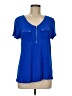 August Silk Blue Short Sleeve Henley Size M - photo 1