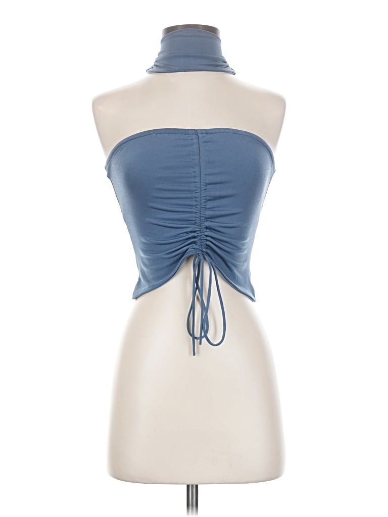 Pre-owned Edikted Sleeveless Top Blue Strapless Neckline Tops