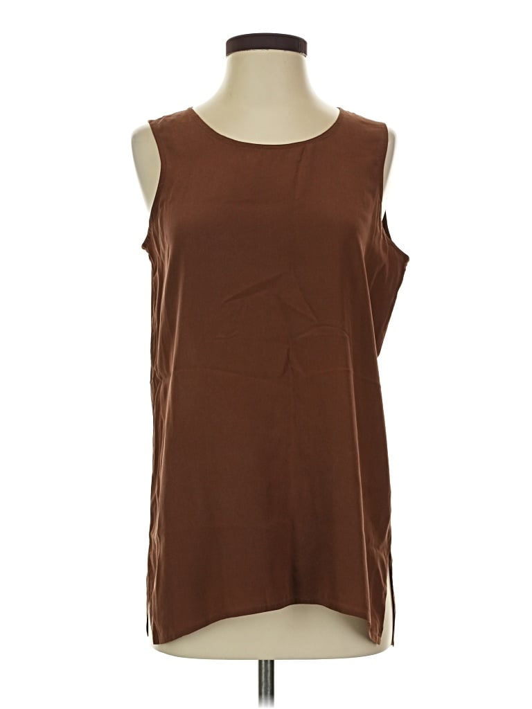 Pre-owned Moda International Sleeveless Blouse In Brown