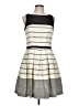 Taylor Stripes Ivory Cocktail Dress Size 10 - photo 1