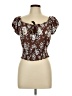 J for Justify Brown Short Sleeve Blouse Size XL - photo 1