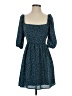Forever 21 100% Polyester Hearts Teal Casual Dress Size S - photo 1