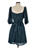 Forever 21 100% Polyester Hearts Teal Casual Dress Size S - photo 2